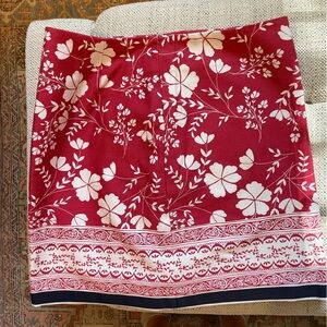 Floral Red and White Skirt